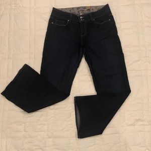 PAIGE Petite Dark Wash Wide Leg Jeans